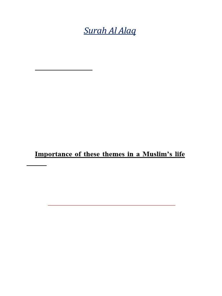 Surah Al Alaq | PDF