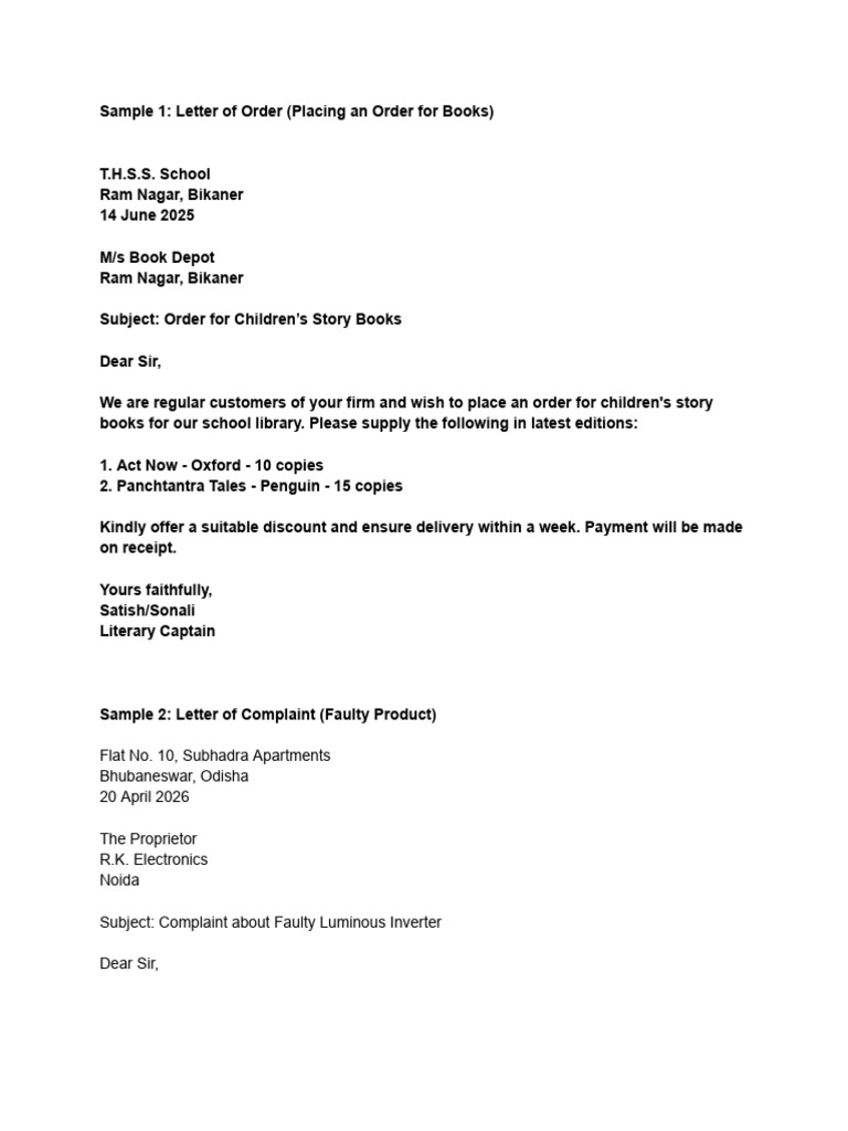 Letter Writing Formats NIOS | PDF