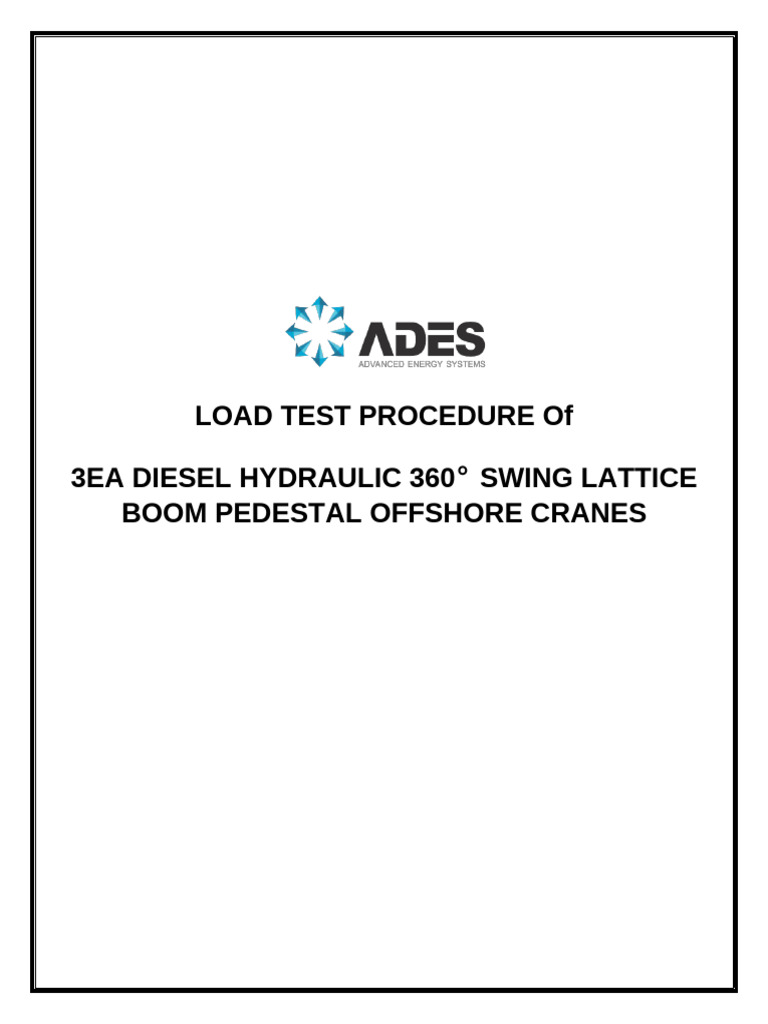 Pedestal Cranes (CRM Load Test Procedures) | PDF | Crane (Machine)