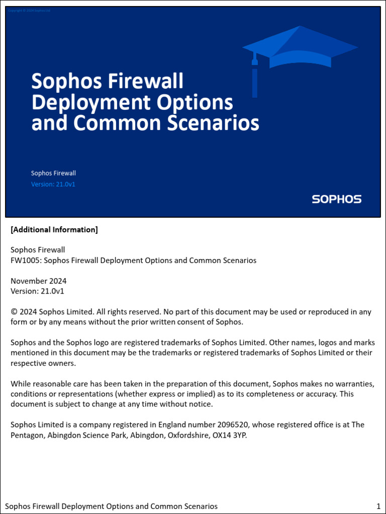 FW1005 21.0v1 Sophos Firewall Deployment Options and Common Scenarios ...