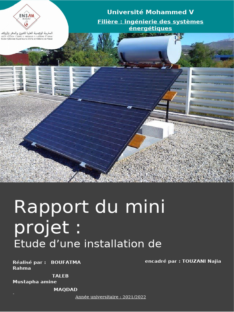 Etude d’Une Installation de Production d’Eau Chaude Sanitaire (1) | PDF ...