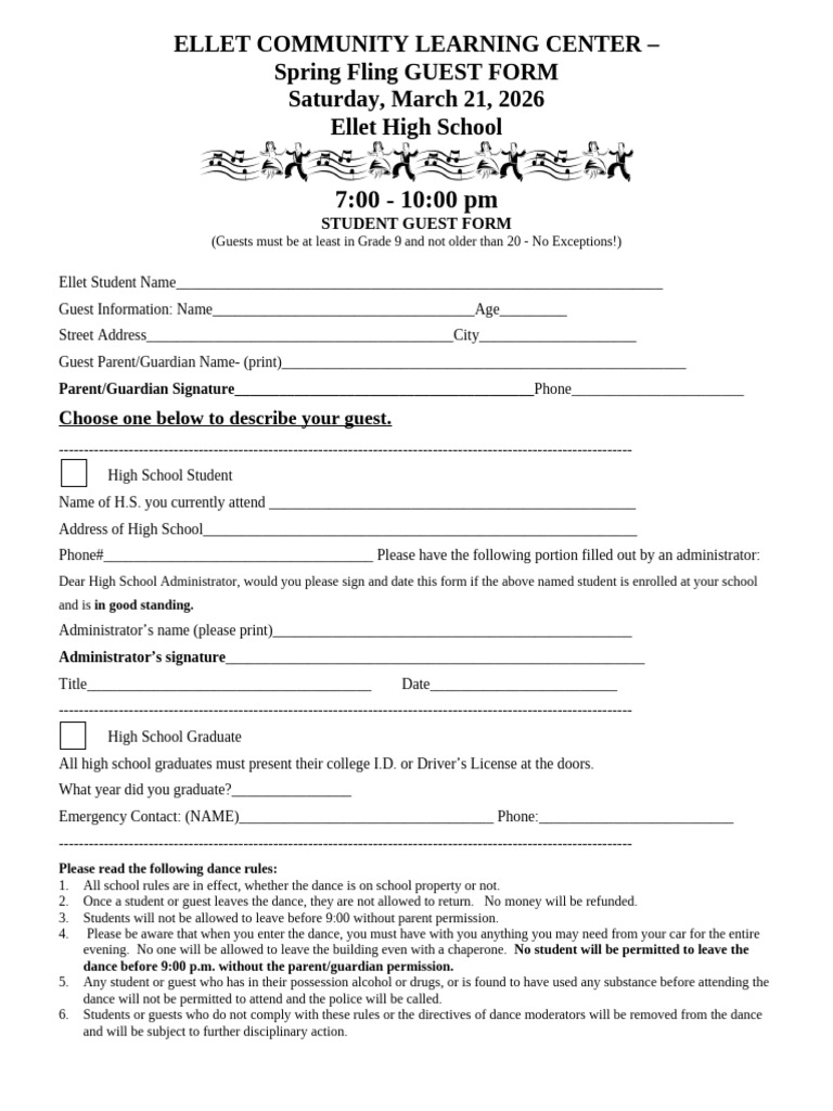 Copy of Formal Dance Guest Form (1) | PDF