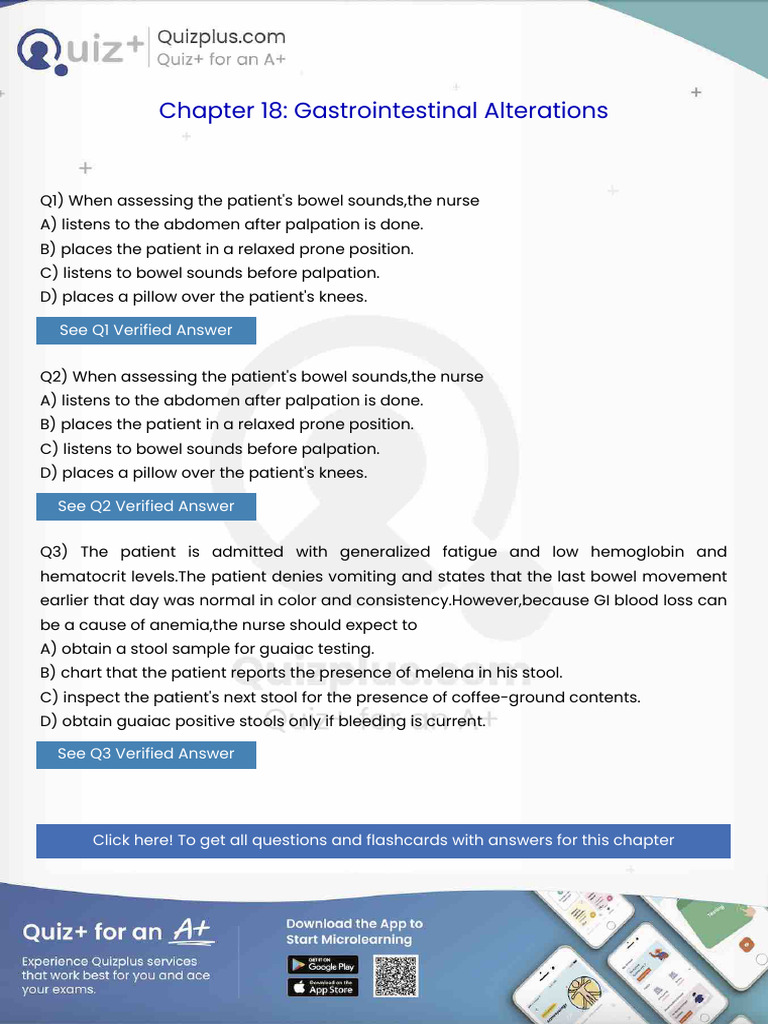 When Assessing the Patients Bowel Soundsthe Nurse | PDF | Clinical ...