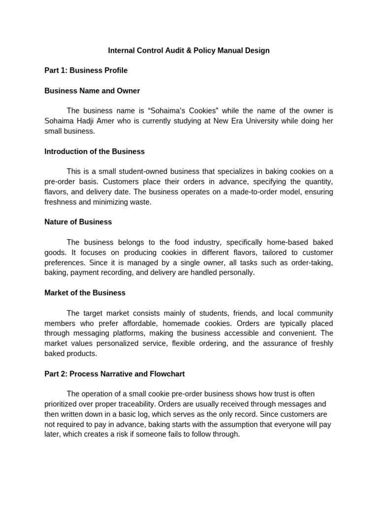 Internal Control Audit Policy Manual Design | PDF | Receipt | Audit