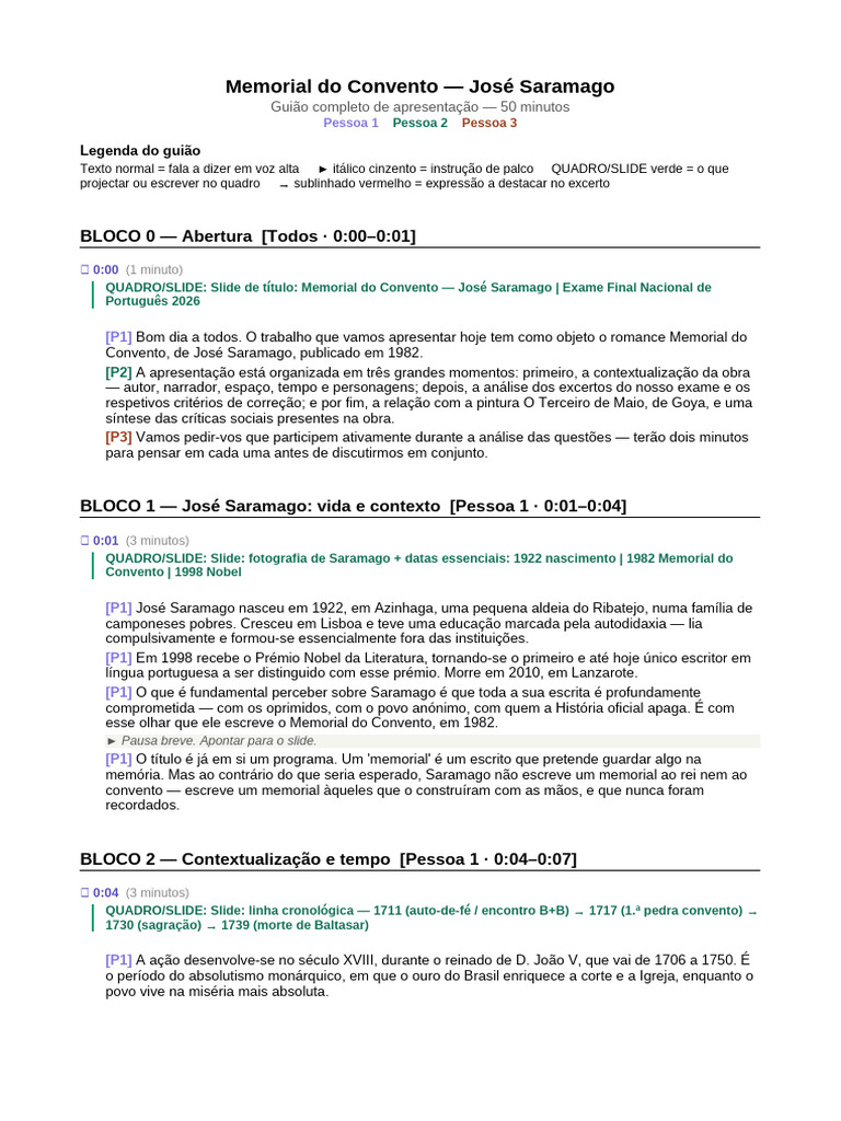Guiao Completo Memorial | PDF