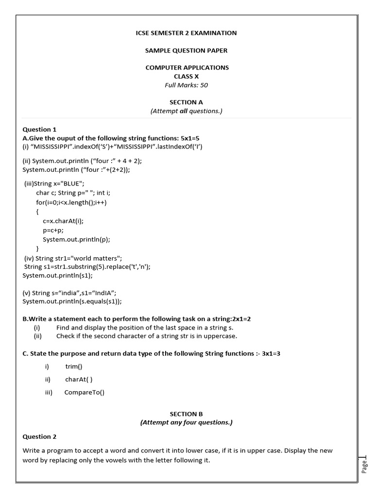 Set 2 String Test Converted | PDF | Computer Programming | Software ...