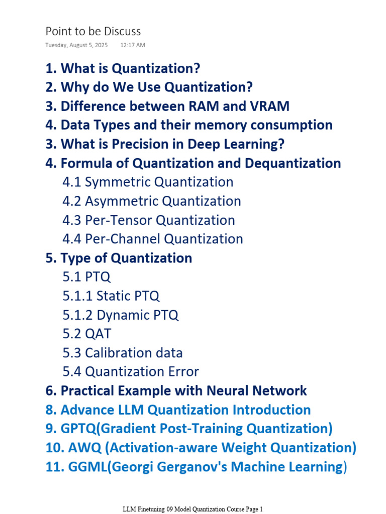 LLM Finetuning 12 Model Quantization Course | PDF | Graphics Processing ...