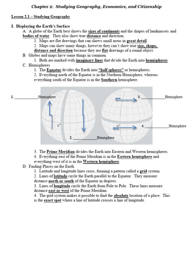Chapter 2 outline with ANSWERS | PDF | Sphere | Map