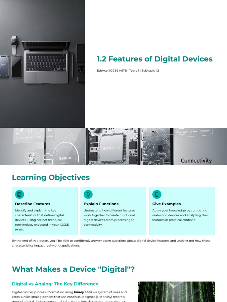 1.2 Features of Digital Devices | PDF | Computer Data Storage ...