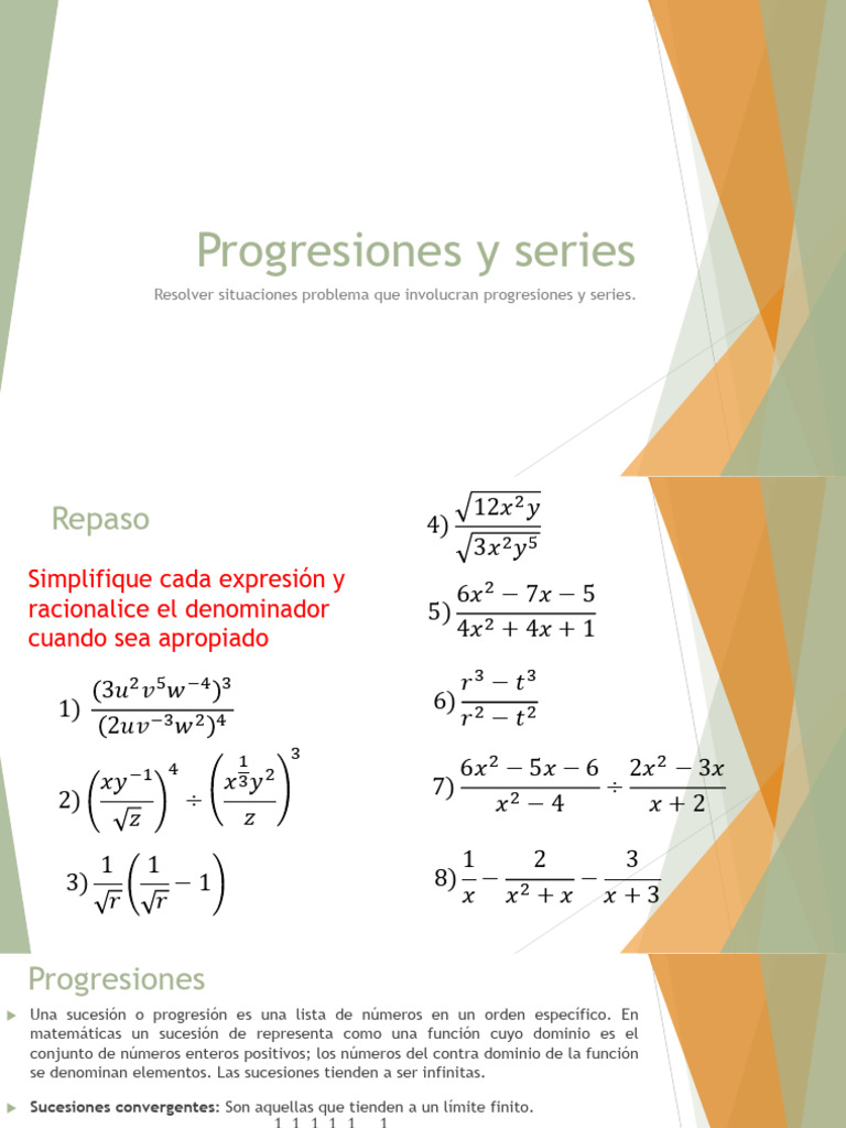 02a Progresiones Aritméticas y Geométricas | PDF | Secuencia | Límite ...