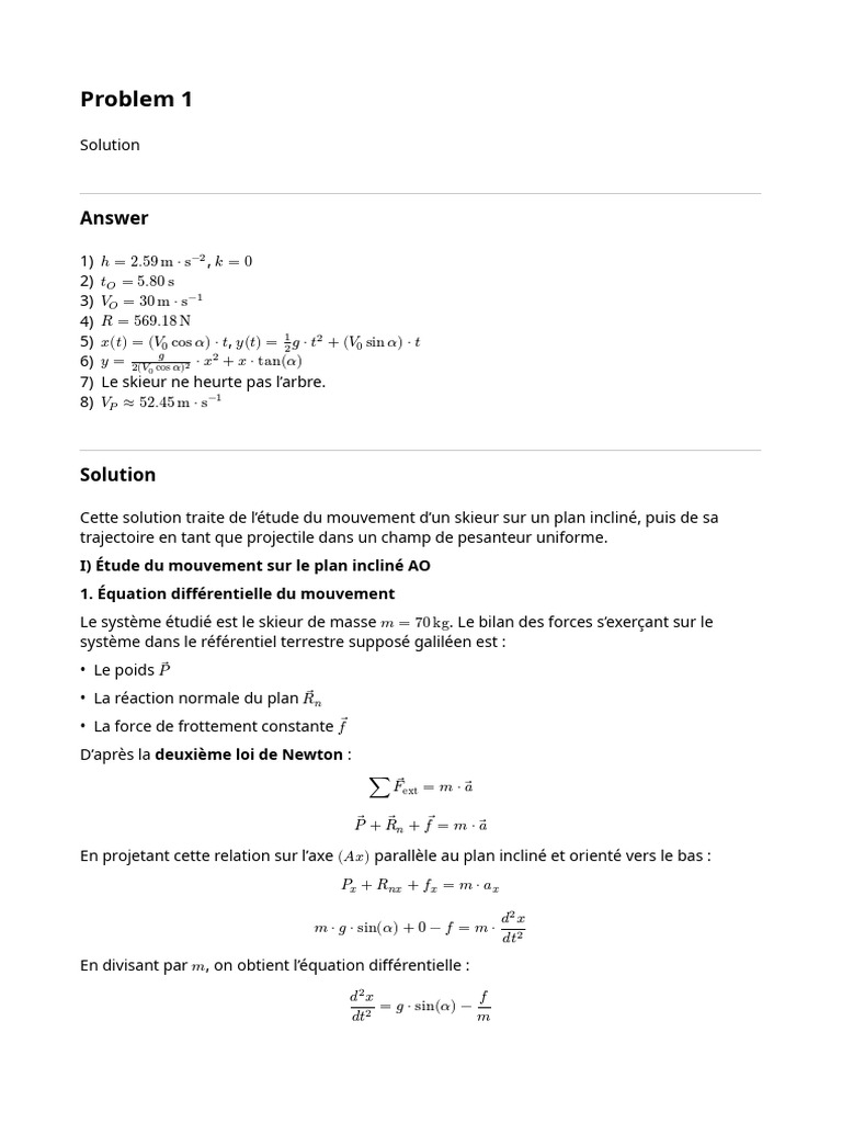 Gpai 20260421 Skier Motion Inclined Plane Projectile | PDF | Lois du ...