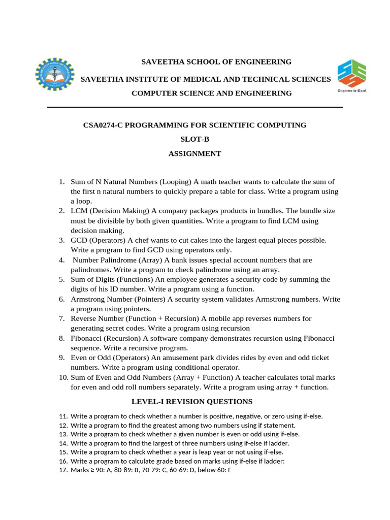 Assignment II Day 2 | PDF | Numbers | Control Flow