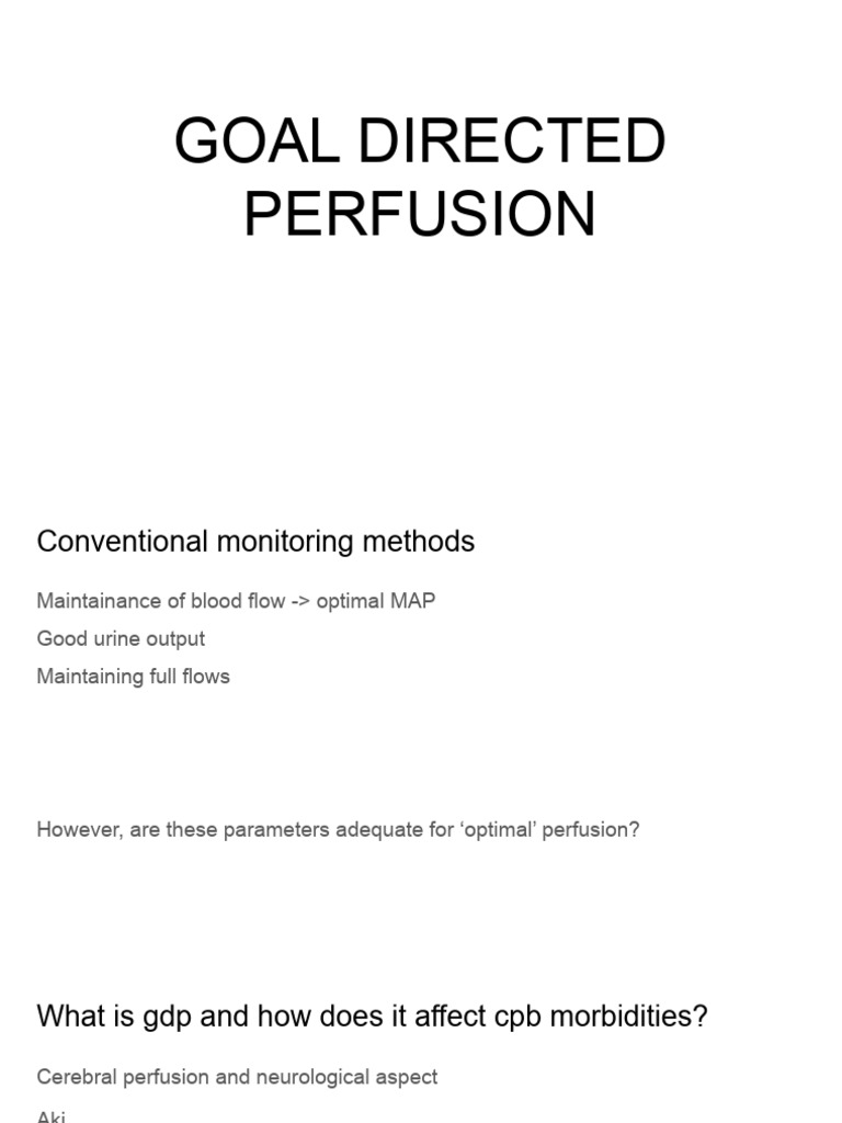 Goal Directed Perfusion | PDF