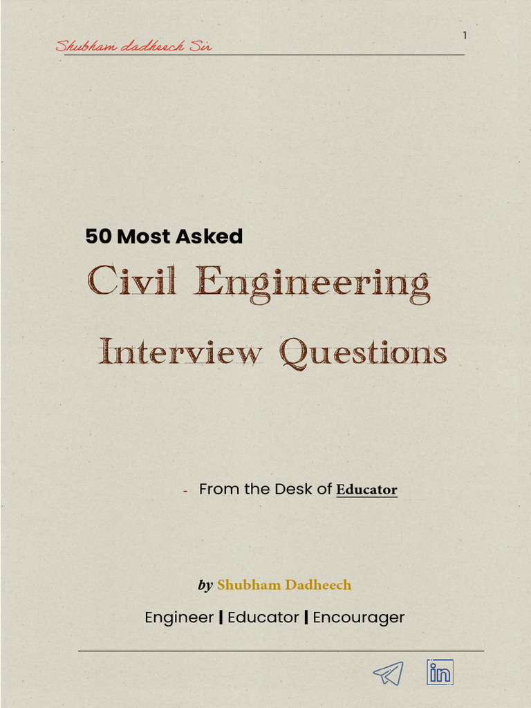 ? 50 Must-Know Civil Engineering Questions & Answers. ?️ | PDF