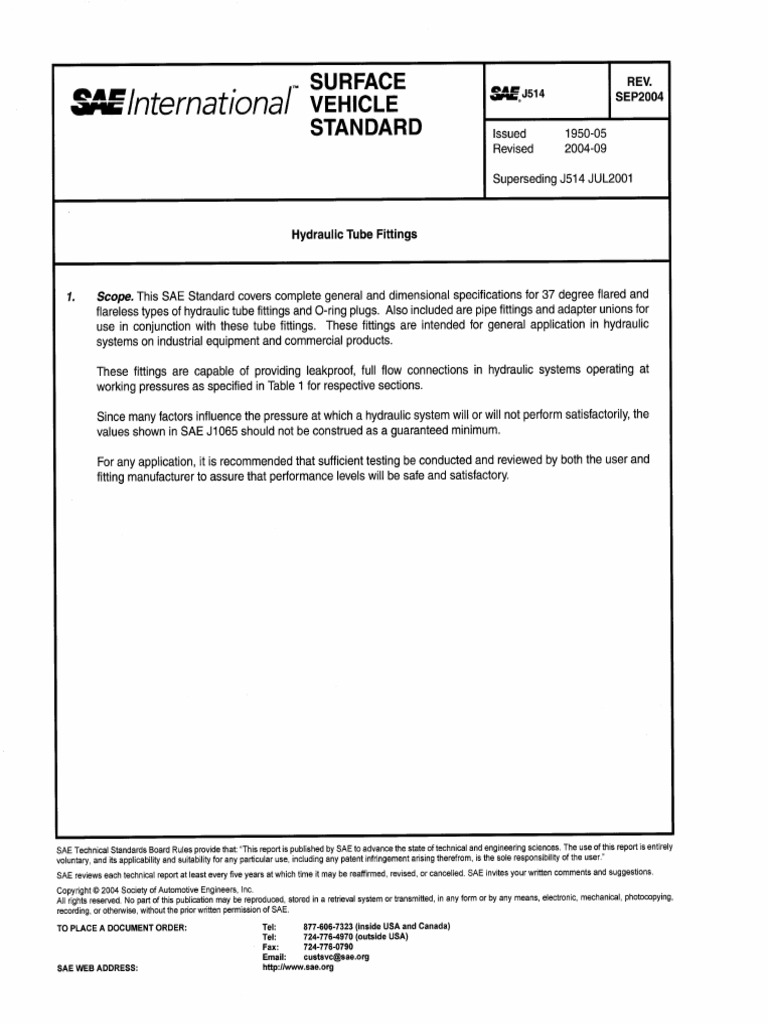 SAE J514 - 2004 | PDF