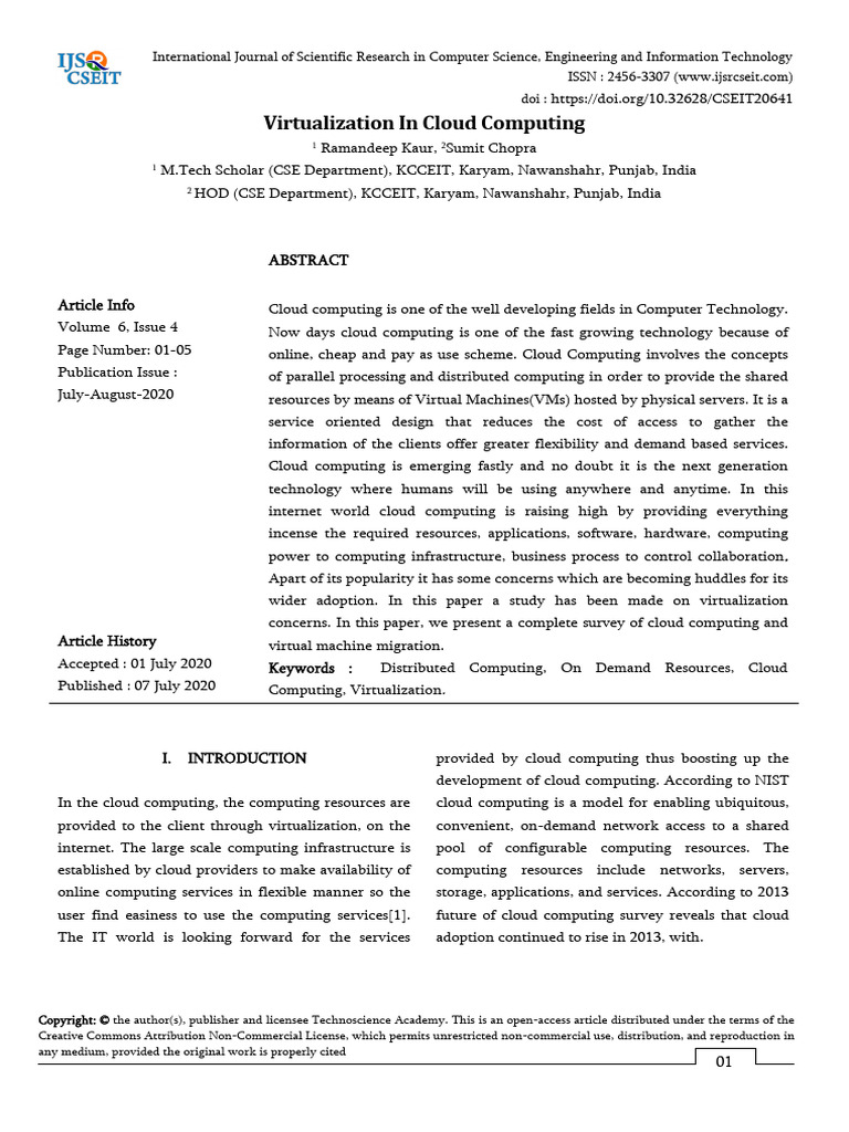 Virtualization in Cloud Computing a Review | PDF | Cloud Computing ...