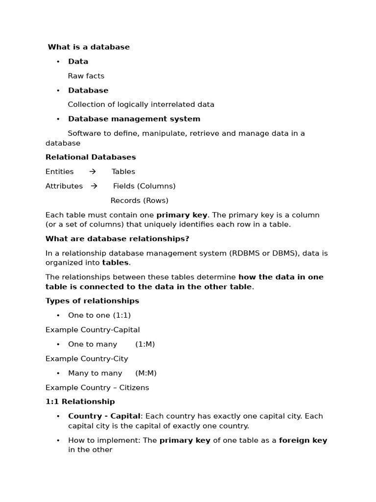 tout sur database test | PDF | Relational Database | Databases