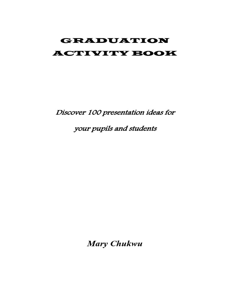 GRADUATION ACTIVITY BOOK | PDF | Meal | Teachers