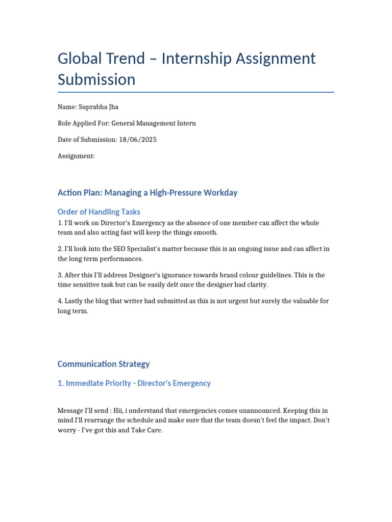 Internship Assignment Suprabha | PDF