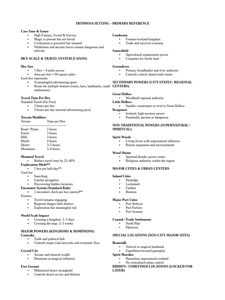 Tryphosa Setting – Primary Reference | PDF | Earth Sciences