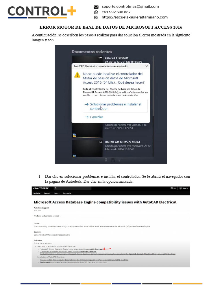 En Caso de Solución - Error Microsoft Access | PDF