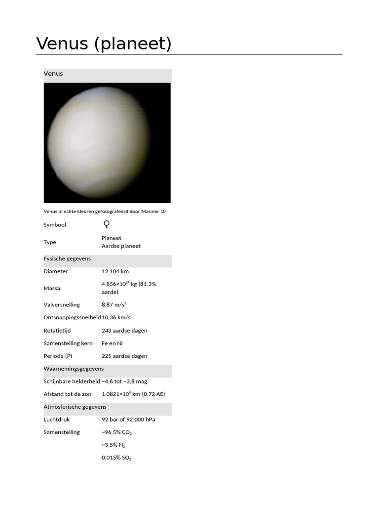 Venus | PDF