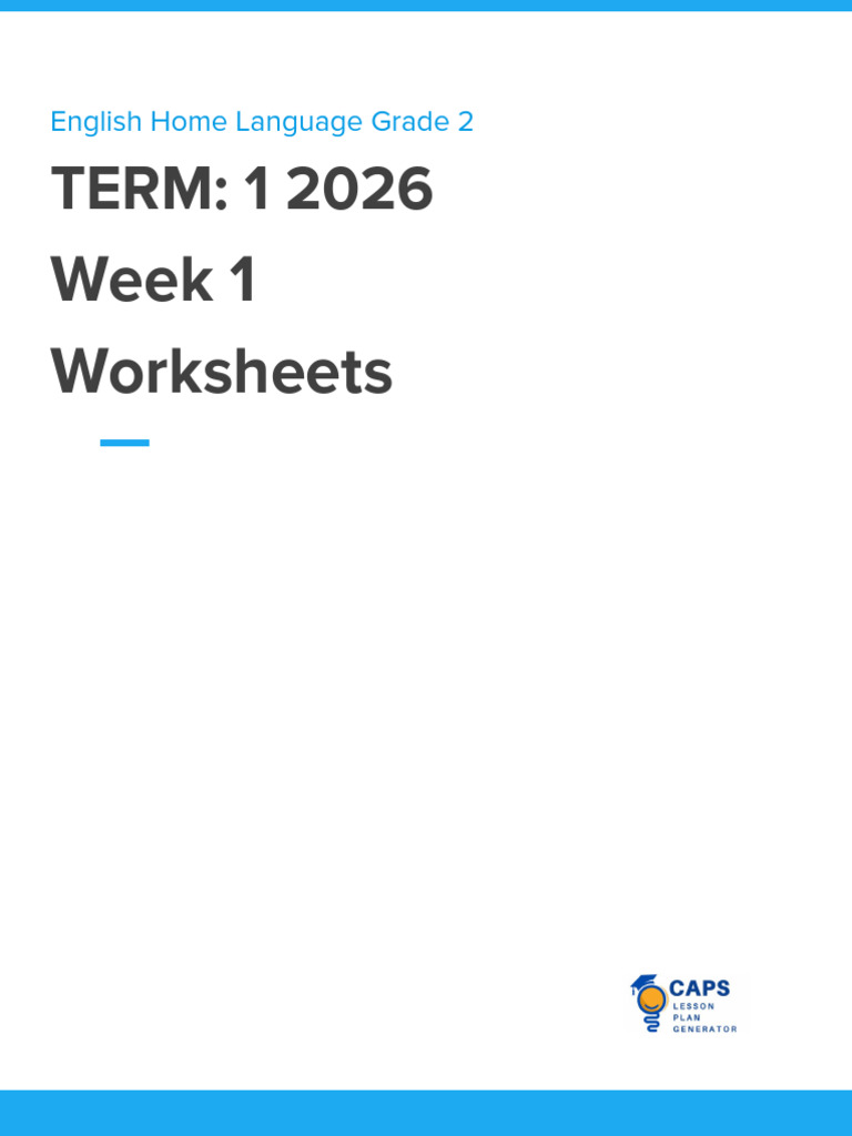 2 English Home Language TERM 1 Week 1 Worksheets | PDF | Butterfly ...