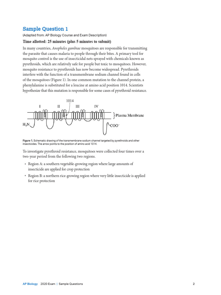 AP Biology _ 2020 Exam Sample Questions | PDF | Biology