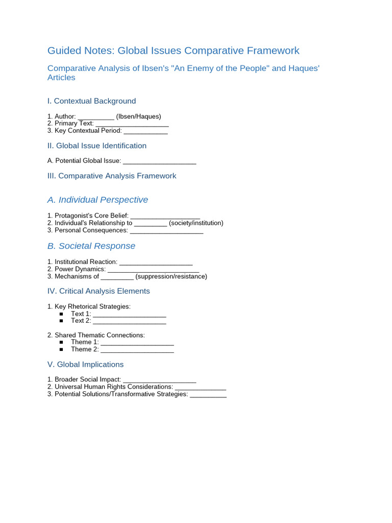 Ibdp1 Comparative Analysis Template | PDF