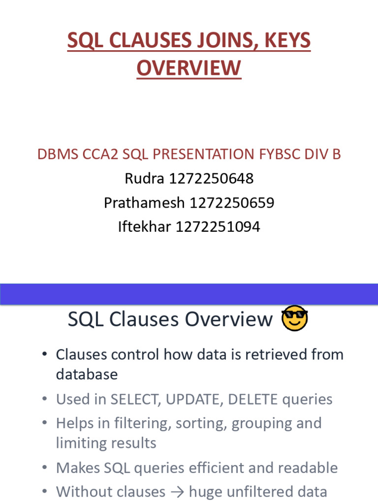 Canva Level SQL Presentation | PDF | Table (Database) | Data Model