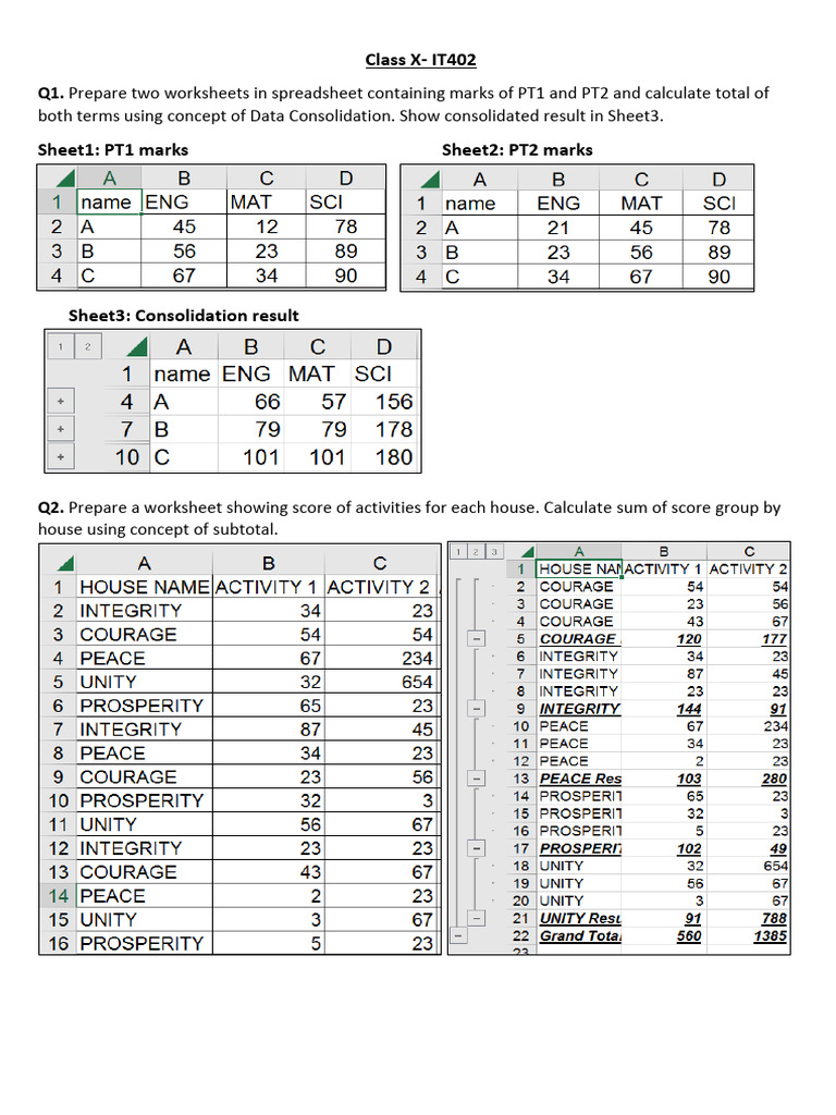 Spreadsheet PRACTICAL EX | PDF