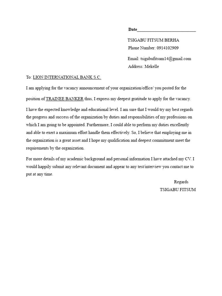 Application Letter - Copy | PDF