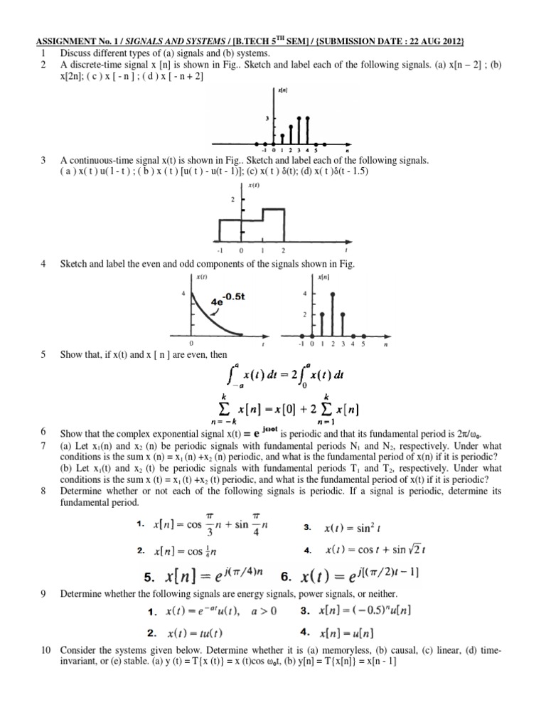 Signals & Systems for B.Tech Students | PDF