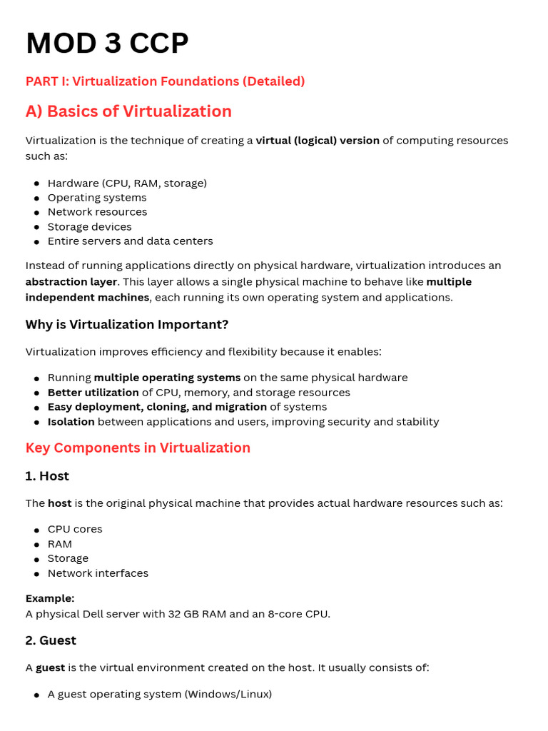 MOD 3 CCP | PDF | Virtualization | Virtual Machine