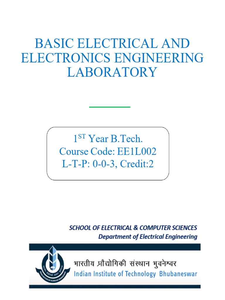 BEE Lab Manual 2026 | PDF | Incandescent Light Bulb | Voltage