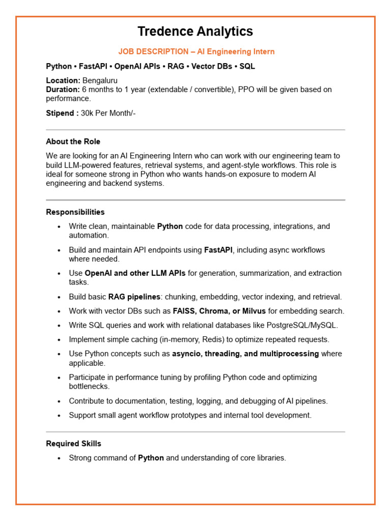 Intern Python AI Engineer- JD+Case Study - Tredence | PDF | Machine ...