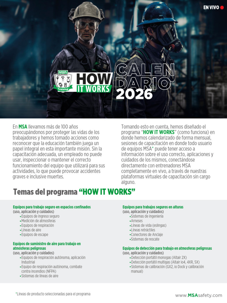Calendario MSA HOW IT WORKS 2026 - Enlaces | PDF