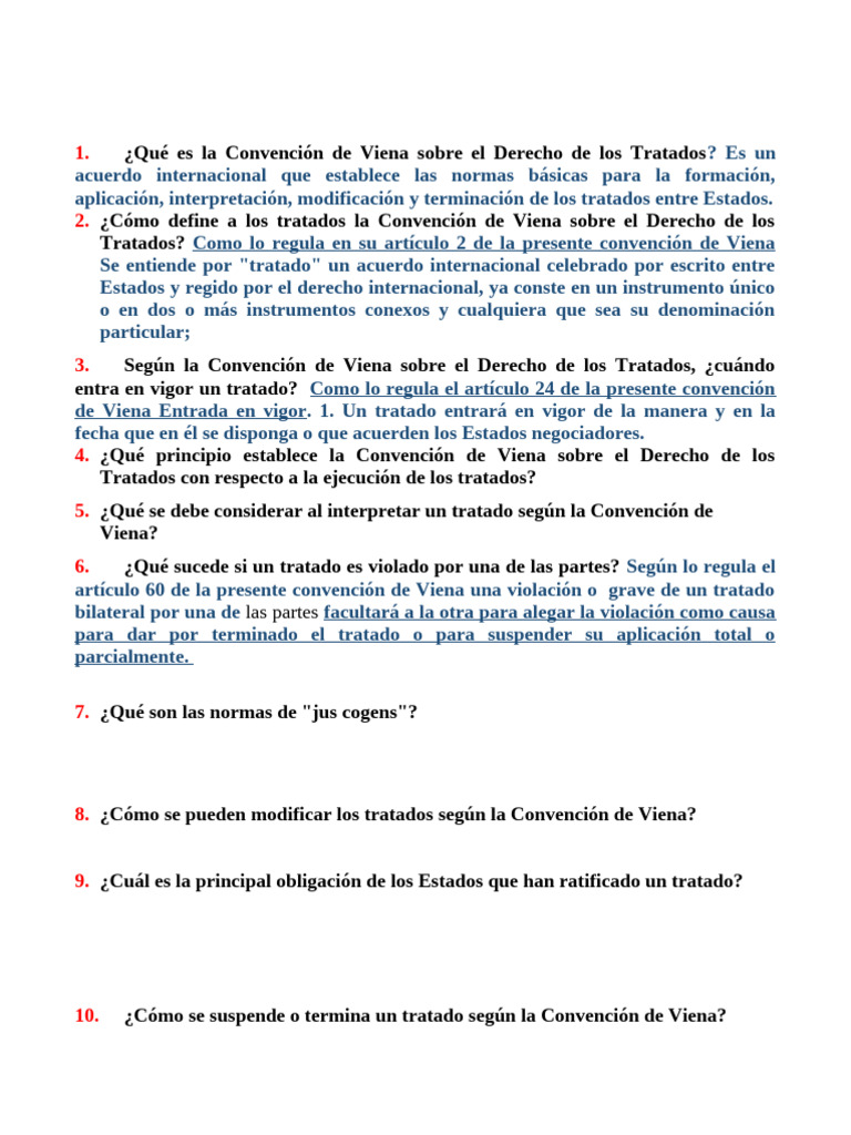 Qué Es La Convención de Viena Sobre El Derecho de Los Tratados | PDF ...
