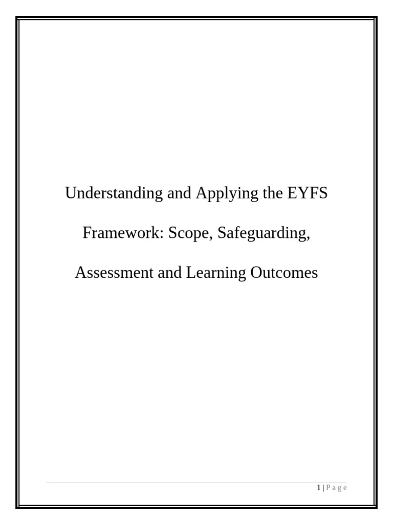 EYFS Framework | PDF