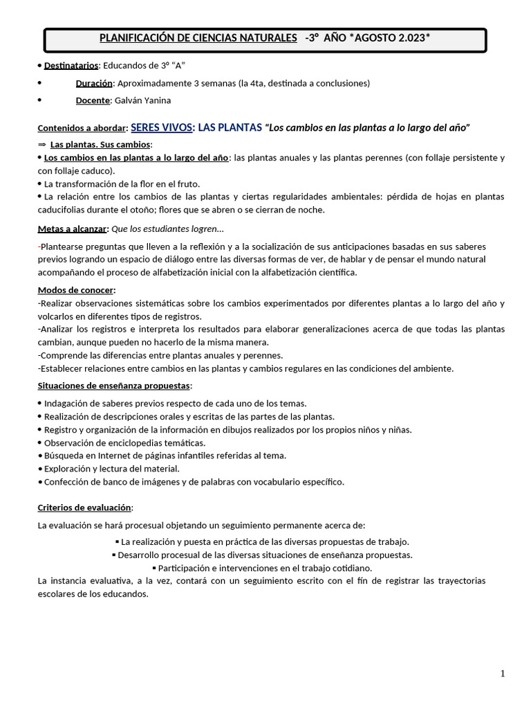 Secuencia CsNat LOS CAMBIOS DE LAS PLANTAS | PDF | Hoja | Plantas
