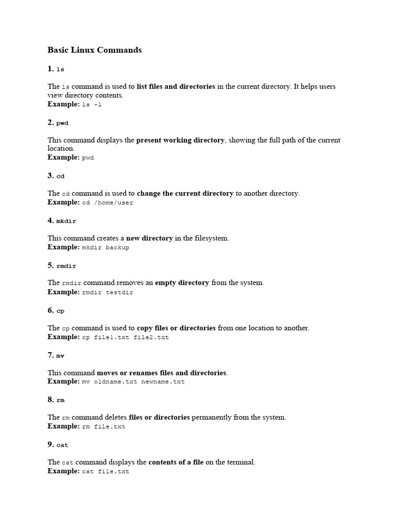Basic & Administrative Linux Commands | PDF | Computer File | File System