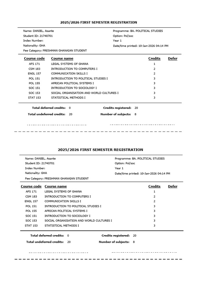 Download Registration Slip | PDF | Ghana