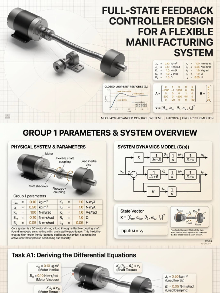 Full State Feedback Controller Design for a Flexible Manufacturing | PDF