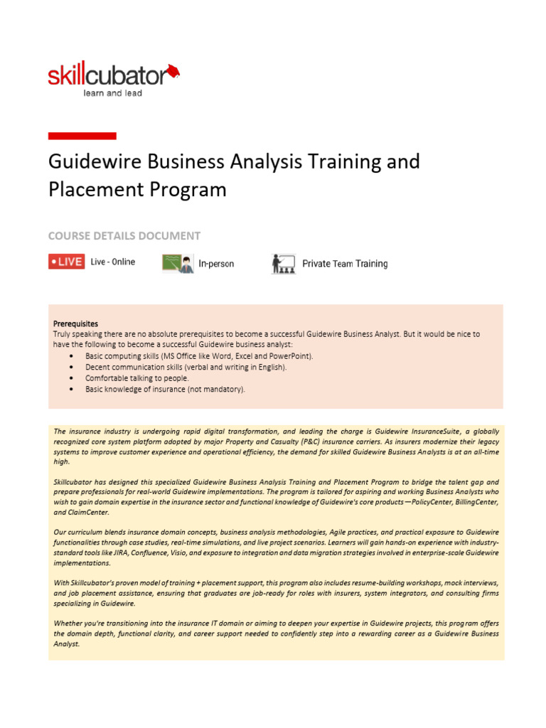 Guidewire Business Analysis | PDF | Software Development Process ...