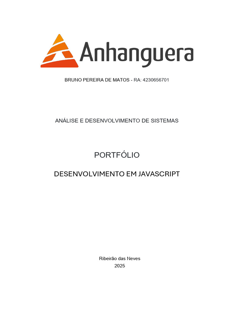 Portfolio Desenvolvimento Javascript | PDF | Script Java | Expressão ...