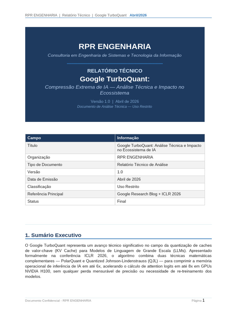 TurboQuant RPR Engenharia | PDF | Cache de CPU | Armazenamento de dados ...