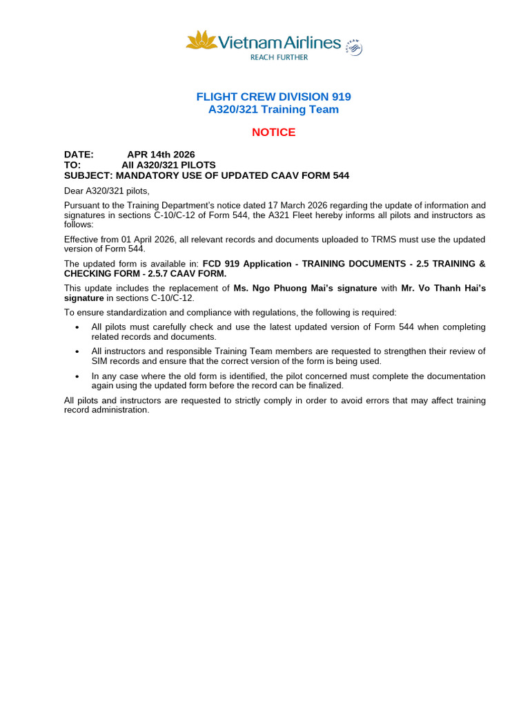Notice - Mandatory Use of Updated Caav Form 544_05ba39ea-1327-4b44-9483 ...