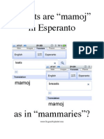 Breasts are "mamoj" in Esperanto