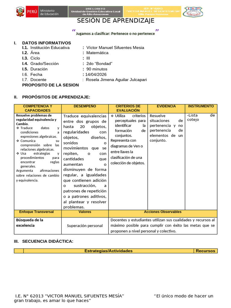 Pertenece, No Pertenece | PDF | Cognición | Aprendizaje