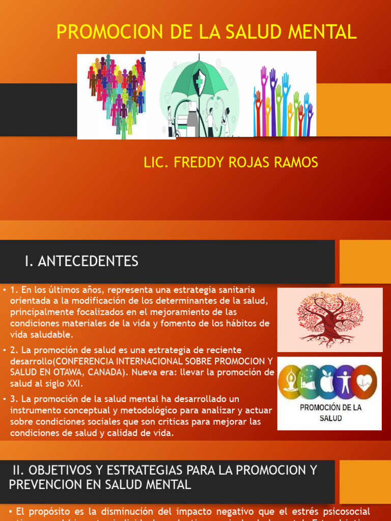 Promocion de La Salud Mental | PDF | Salud mental | Promoción de la salud